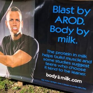 RARE: Alex Rodriguez “GOT MILK” large vinyl ad banner 71”x48”